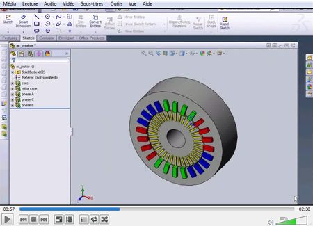 SolidWorks : Electrical motor SolidWorks : moteur électrique
